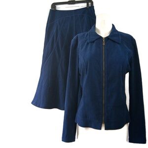 Vintage Bellissima Skirt and Jacket Set Blue Size 8